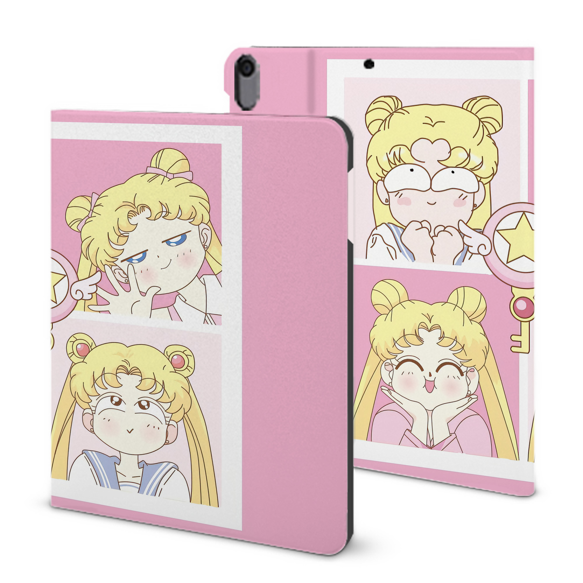 （画像用） 美少女戦士セーラームーン Sailor Moon IPad ケース ブック型 PUレザー TPU 耐衝撃 軽量 薄型 ペン収納なし 全面保護 IPad 各モデル対応